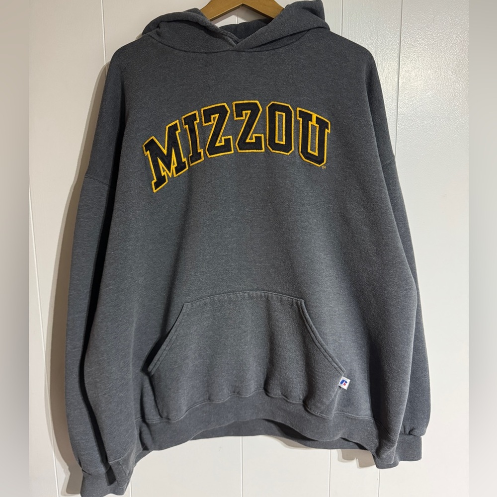 Vintage Mizzou Hoodie Y2K Russell Hoodie University of Missouri Grey Hoodie